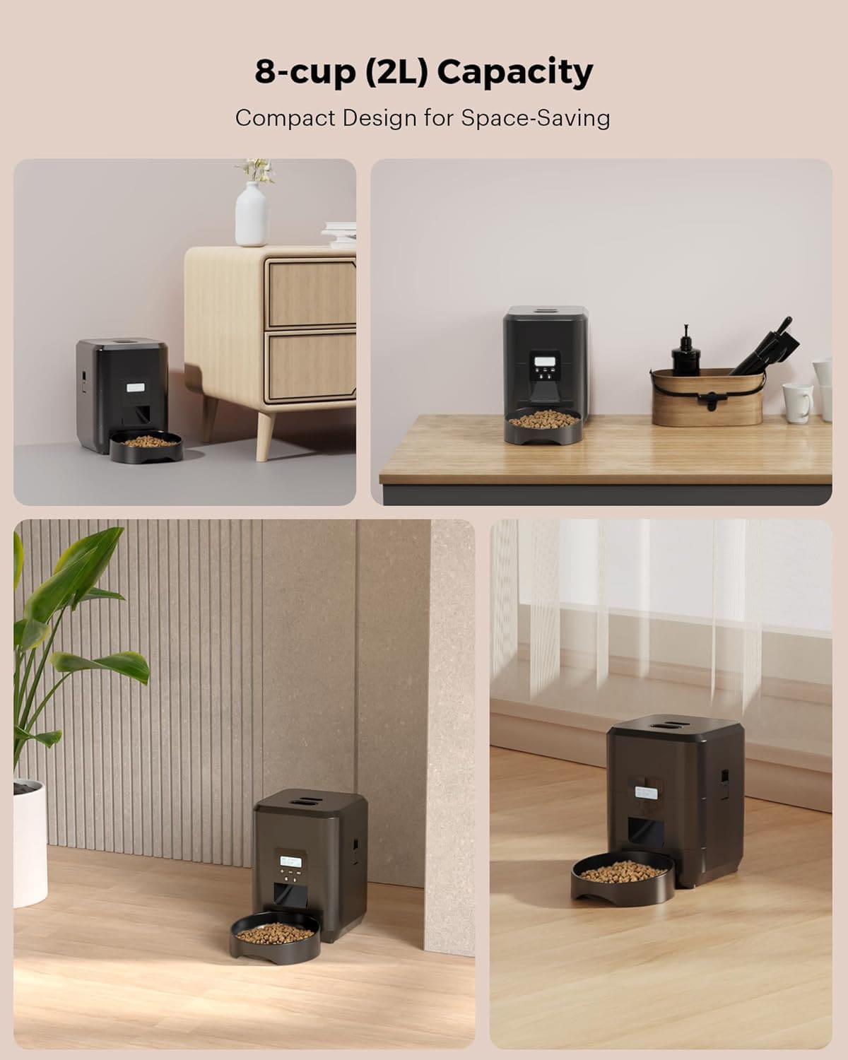 Smart Pet Feeder 2L - App/Button