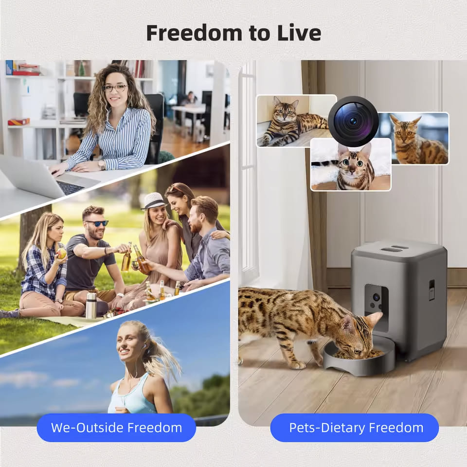 Smart Pet Feeder 2L - App/Button