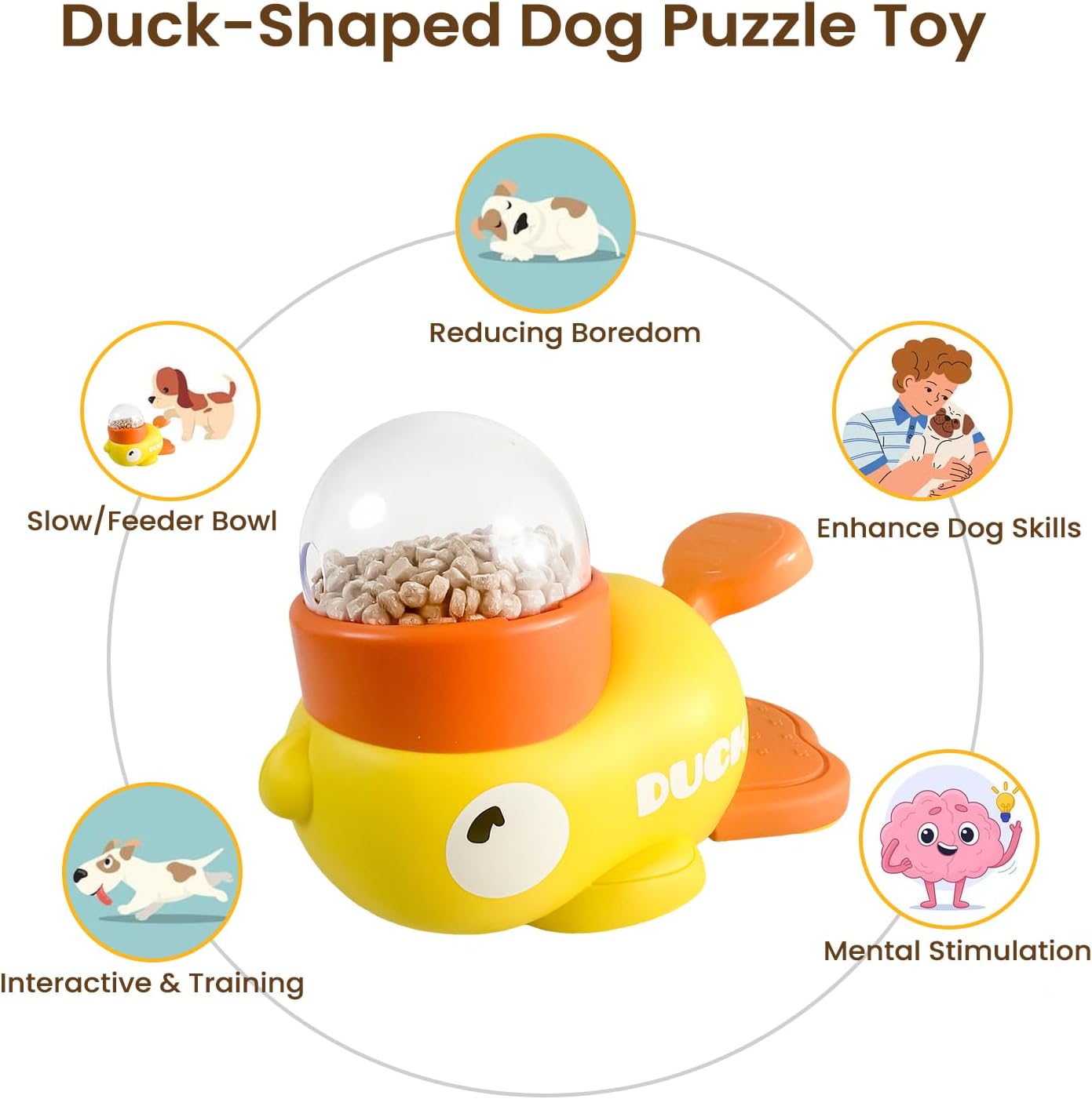 Interactive Duck Dog Feeder Toy