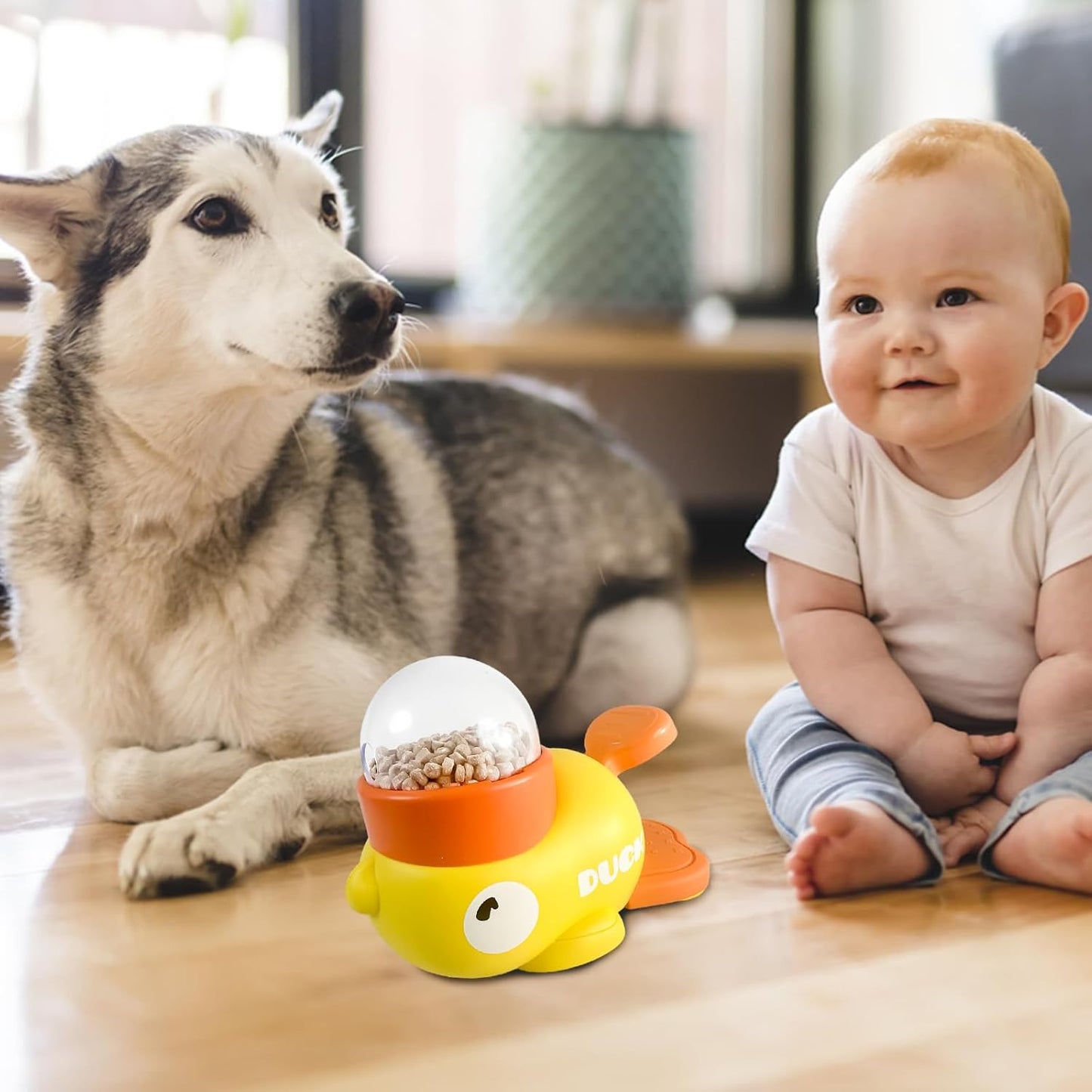 Interactive Duck Dog Feeder Toy