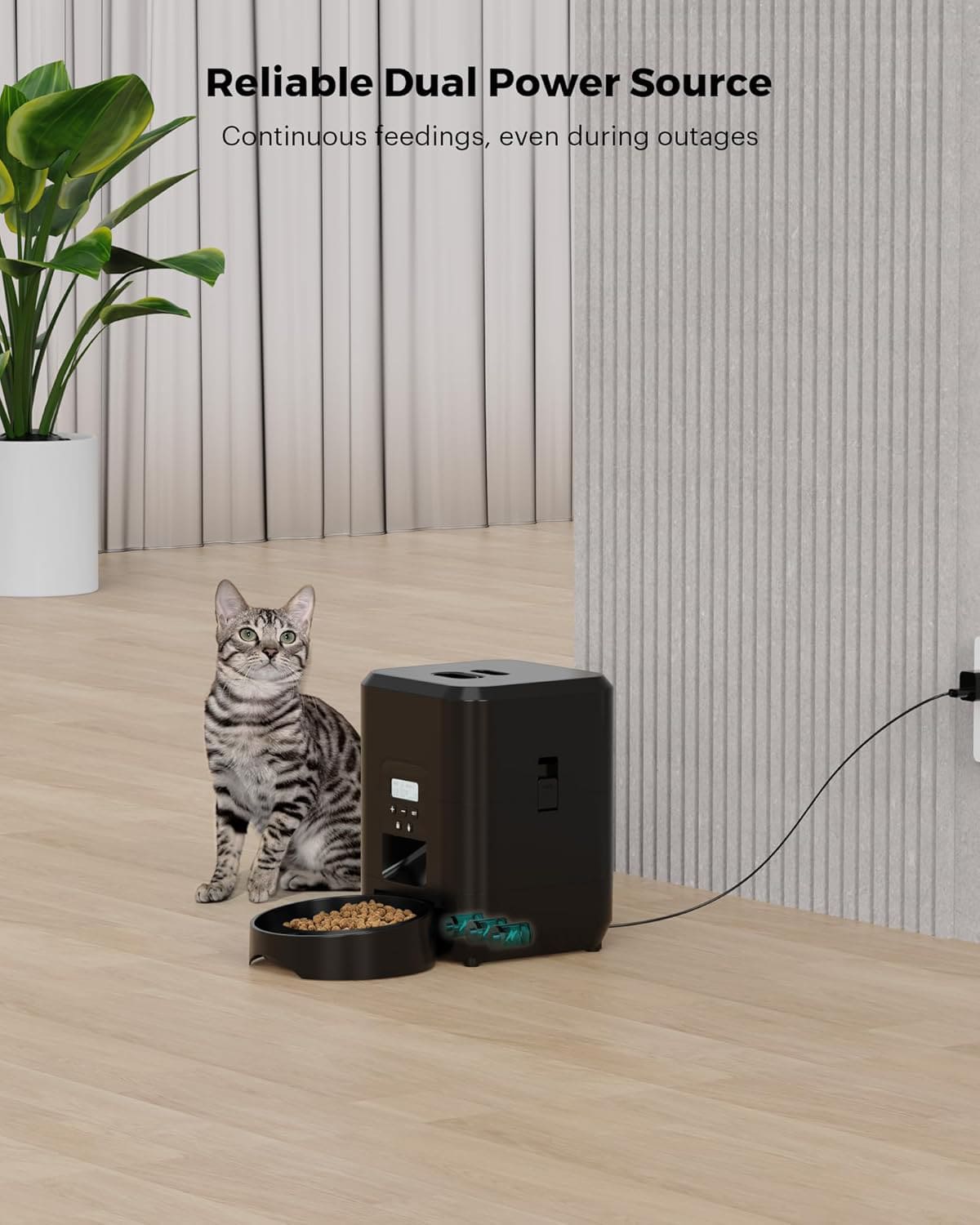 Smart Pet Feeder 2L - App/Button