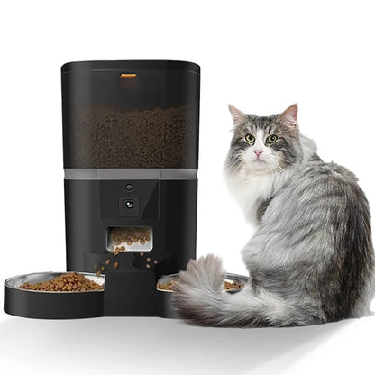 Smart Pet Feeder 4L – Dual Bowls, Camera, App Control