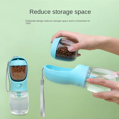 2-in-1 Travel Water & Food Bottle for Dogs and Cats