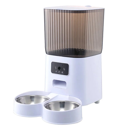 Automatic Pet Feeder Single & Double Bowl & Button, WIFI, Video 5L