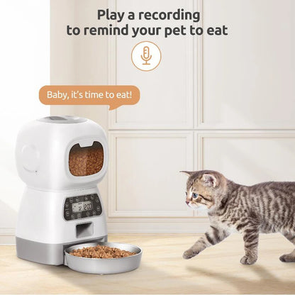 Automatic Pet Feeder with Voice Recorder & App Control 3.5L