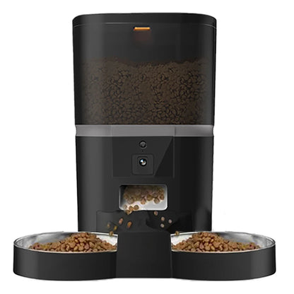 Smart Pet Feeder 4L – Dual Bowls, Camera, App Control