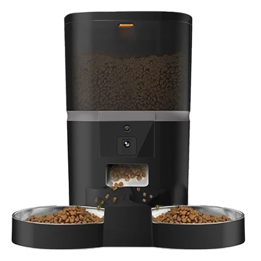 Smart Pet Feeder 4L – Dual Bowls, Camera, App Control