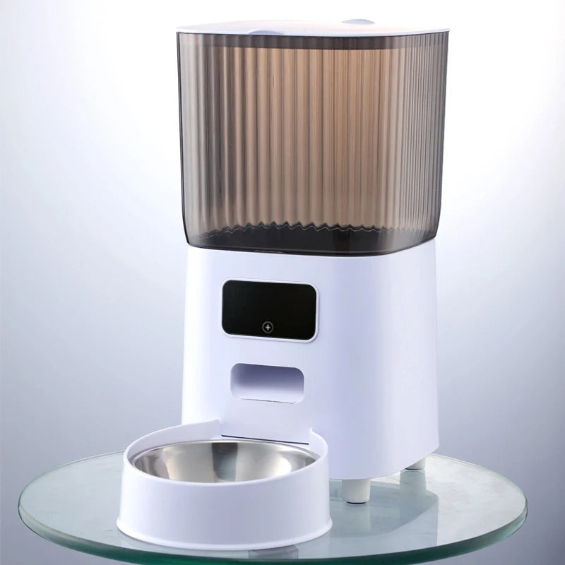 Automatic Pet Feeder Single & Double Bowl & Button, WIFI, Video 5L