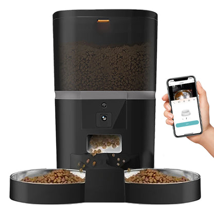 Smart Pet Feeder 4L – Dual Bowls, Camera, App Control