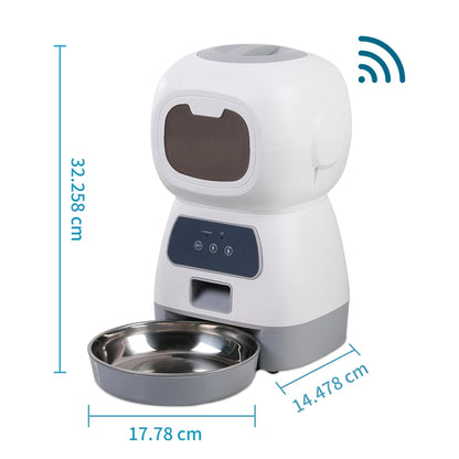 Automatic Pet Feeder with Voice Recorder & App Control 3.5L