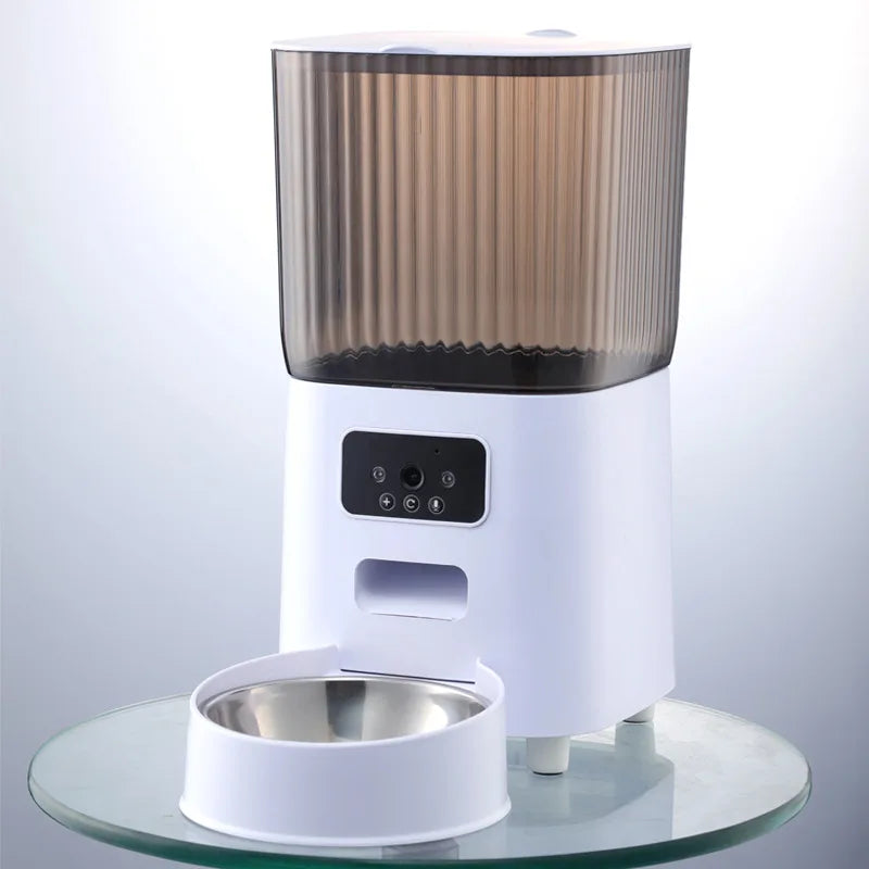 Automatic Pet Feeder Single & Double Bowl & Button, WIFI, Video 5L