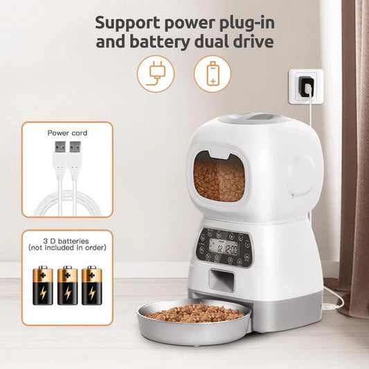 Automatic Pet Feeder with Voice Recorder & App Control 3.5L