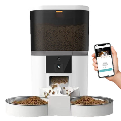 Smart Pet Feeder 4L – Dual Bowls, Camera, App Control