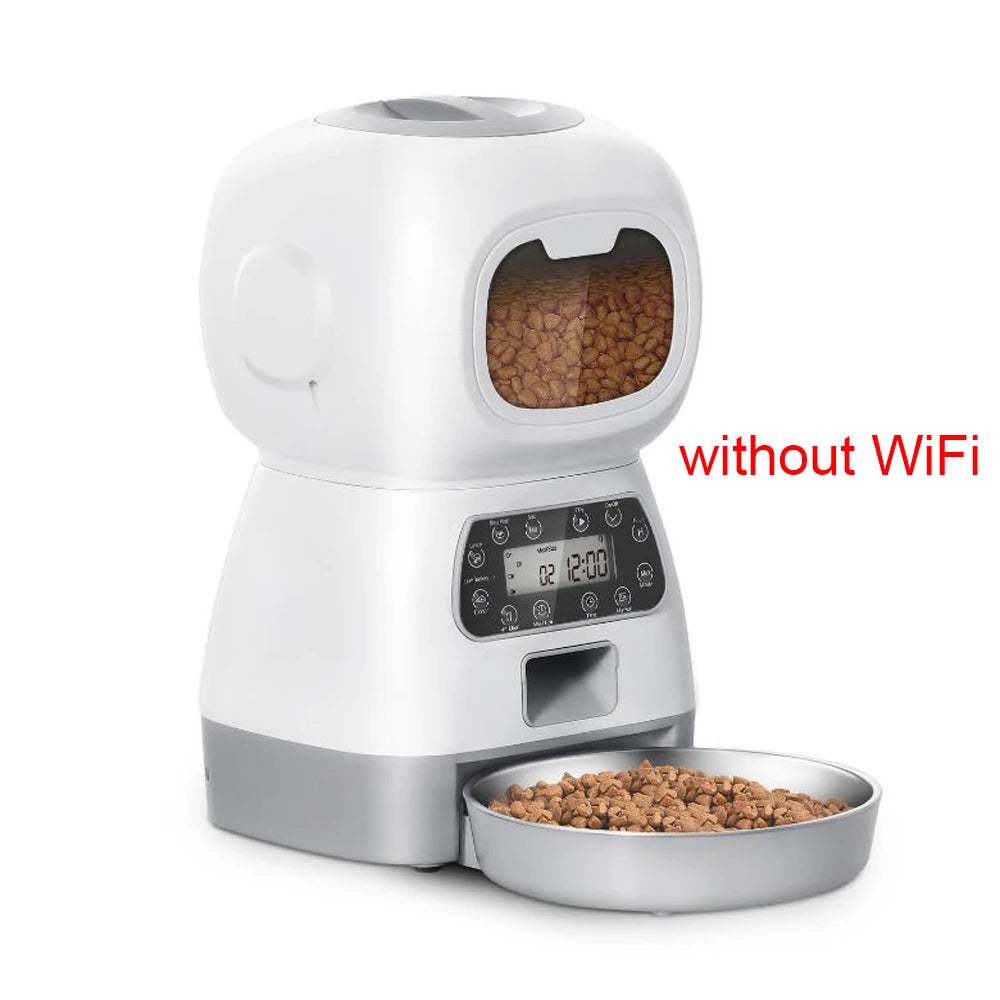 Automatic Pet Feeder with Voice Recorder & App Control 3.5L