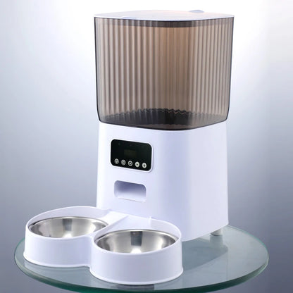 Automatic Pet Feeder Single & Double Bowl & Button, WIFI, Video 5L